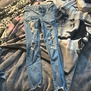 American Eagle ripped skinny jeans